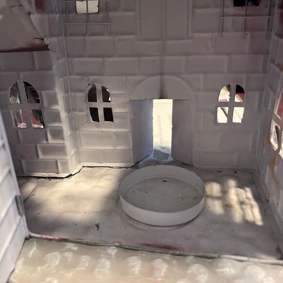 Metal Christmas House Lantern Santa Snowman Holiday Village Tealught Holder GUC - Picture 10 of 16